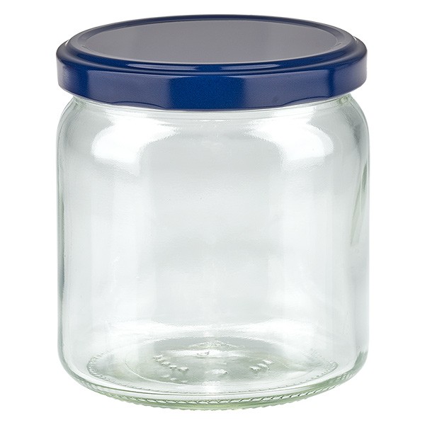 408ml rond glas + BasicSeal deksel blauw UNiTWIST