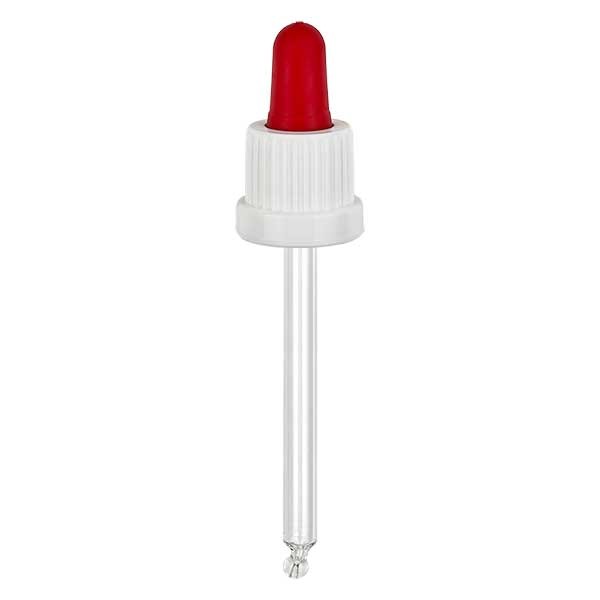 Flacon clair 10 ml + pipette rouge et blanche standard