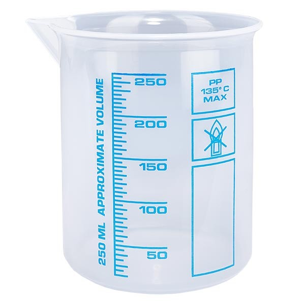 Verre mesureur en PP 250 ml, Verres mesureurs, Plastique