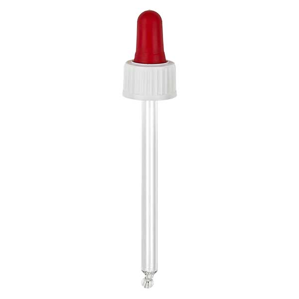 Glazen Druppelpipet Wit/rood 18 Mm PL85 Standard | Pipetsluiting ...