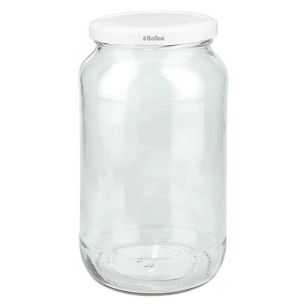 verachten Ru Desillusie UNITWIST glazen potten 1062ml ronderand glas met wit Twist-Off deksel TO82  bestellen op glazen-en-potten.nl