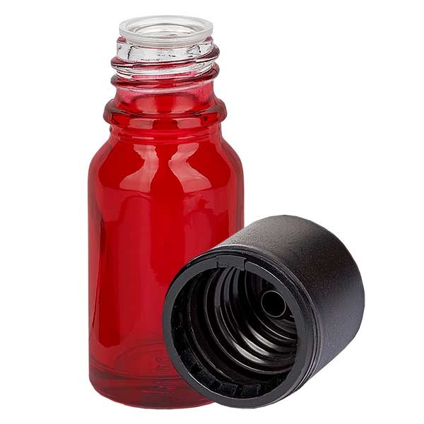 Flacon clair 10 ml + pipette rouge et blanche standard