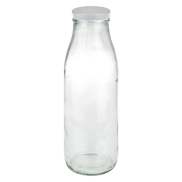 Bouteille de lait 500ml + couvercle BasicSeal blanc UN...